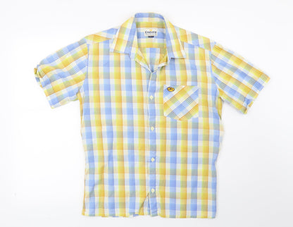 Mens UK Size M Encore Blue  Button-Up Short Sleeve Casual Shirt