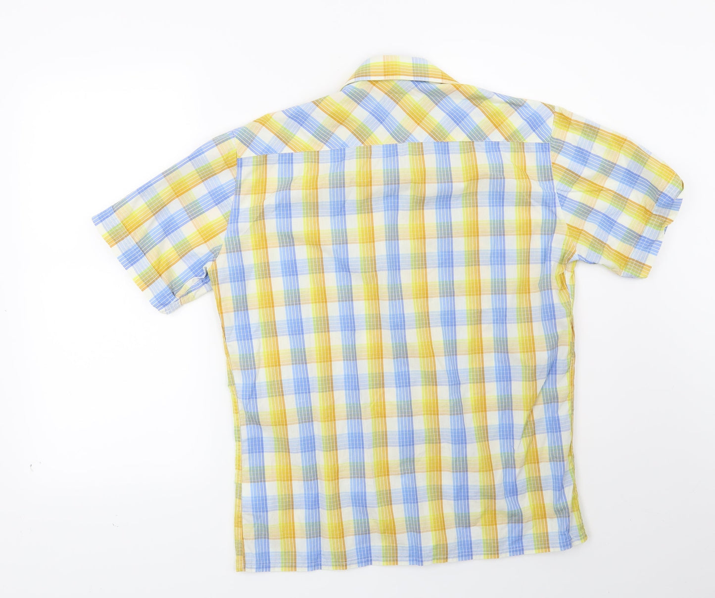 Mens UK Size M Encore Blue  Button-Up Short Sleeve Casual Shirt