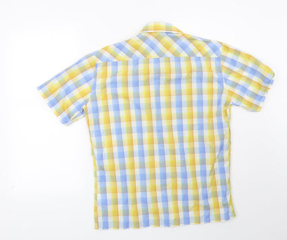 Mens UK Size M Encore Blue  Button-Up Short Sleeve Casual Shirt