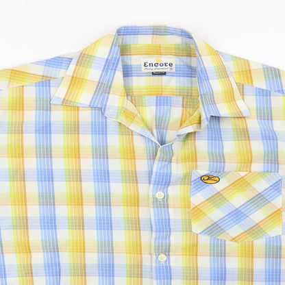 Mens UK Size M Encore Blue  Button-Up Short Sleeve Casual Shirt