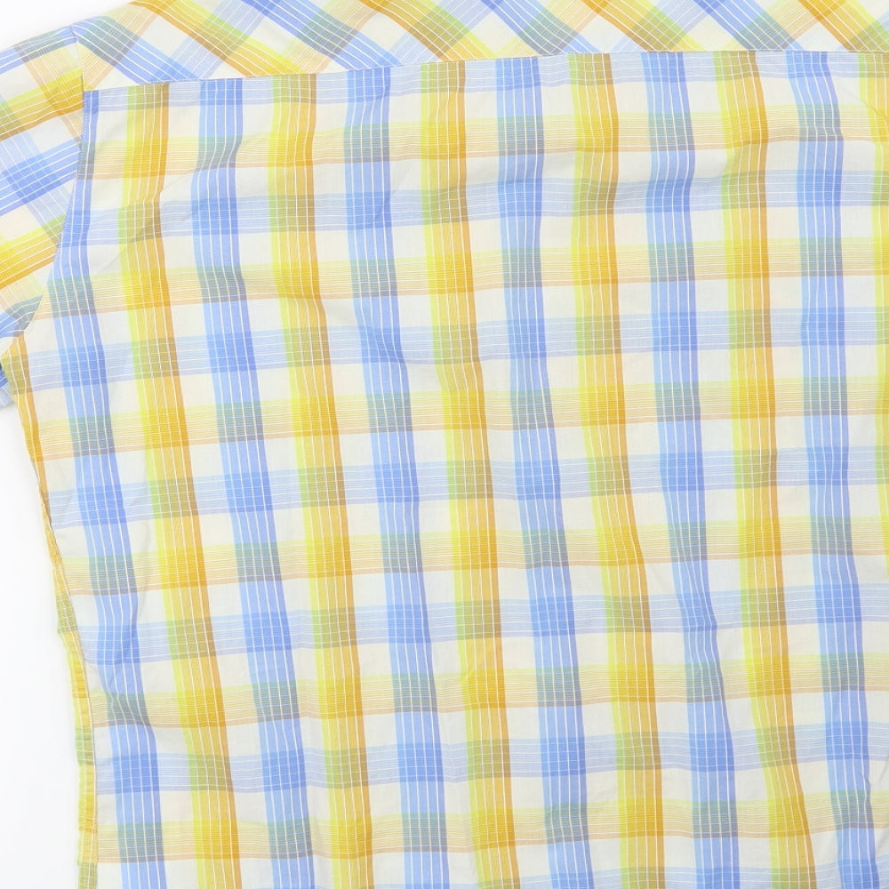Mens UK Size M Encore Blue  Button-Up Short Sleeve Casual Shirt