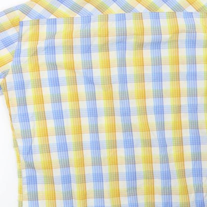 Mens UK Size M Encore Blue  Button-Up Short Sleeve Casual Shirt