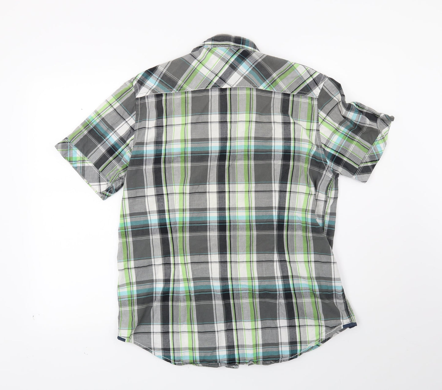 Mens UK Size M Burton Grey  Button-Up Short Sleeve Casual Shirt