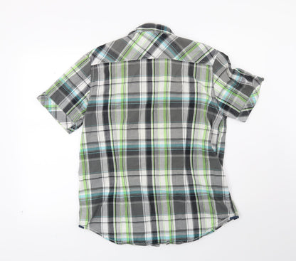 Mens UK Size M Burton Grey  Button-Up Short Sleeve Casual Shirt