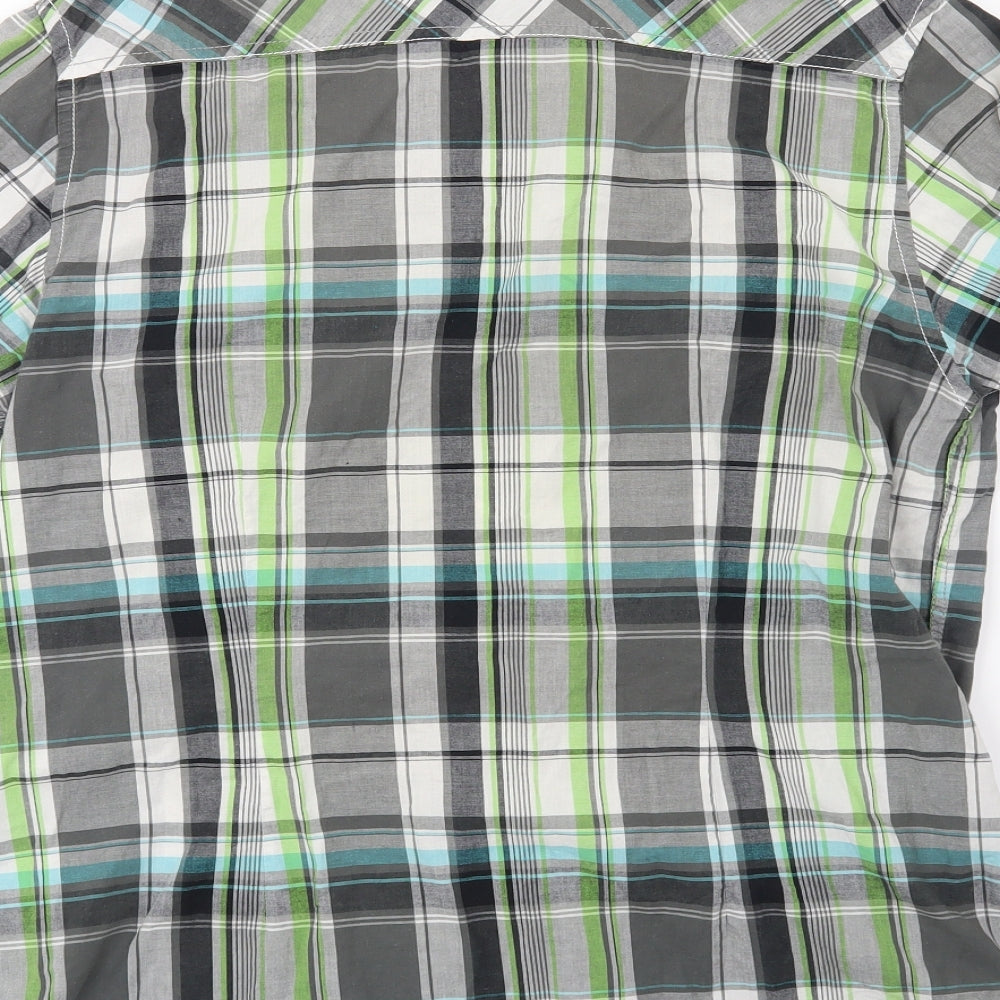 Mens UK Size M Burton Grey  Button-Up Short Sleeve Casual Shirt