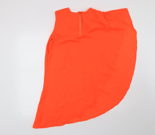 Womens UK Size S Preworn Orange Basic Blouse