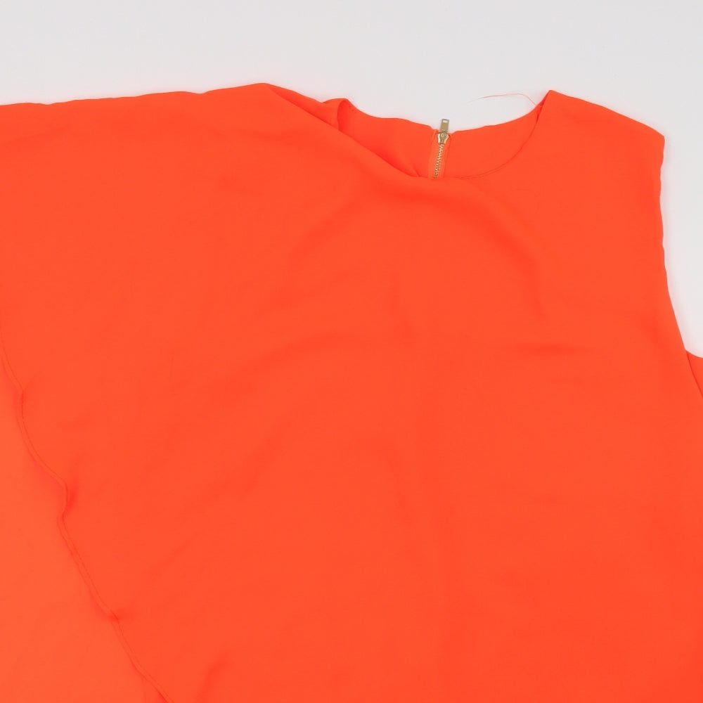 Womens UK Size S Preworn Orange Basic Blouse