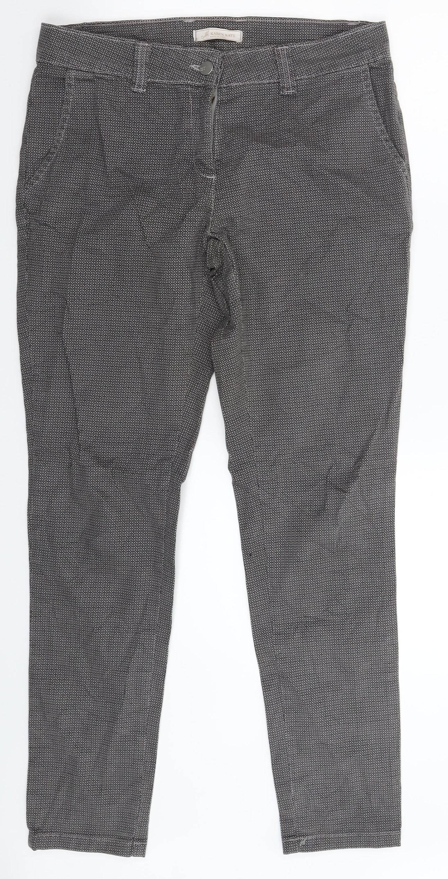 Karen Kate Womens Multicoloured Geometric  Chino Trousers Size 30 in L30 in