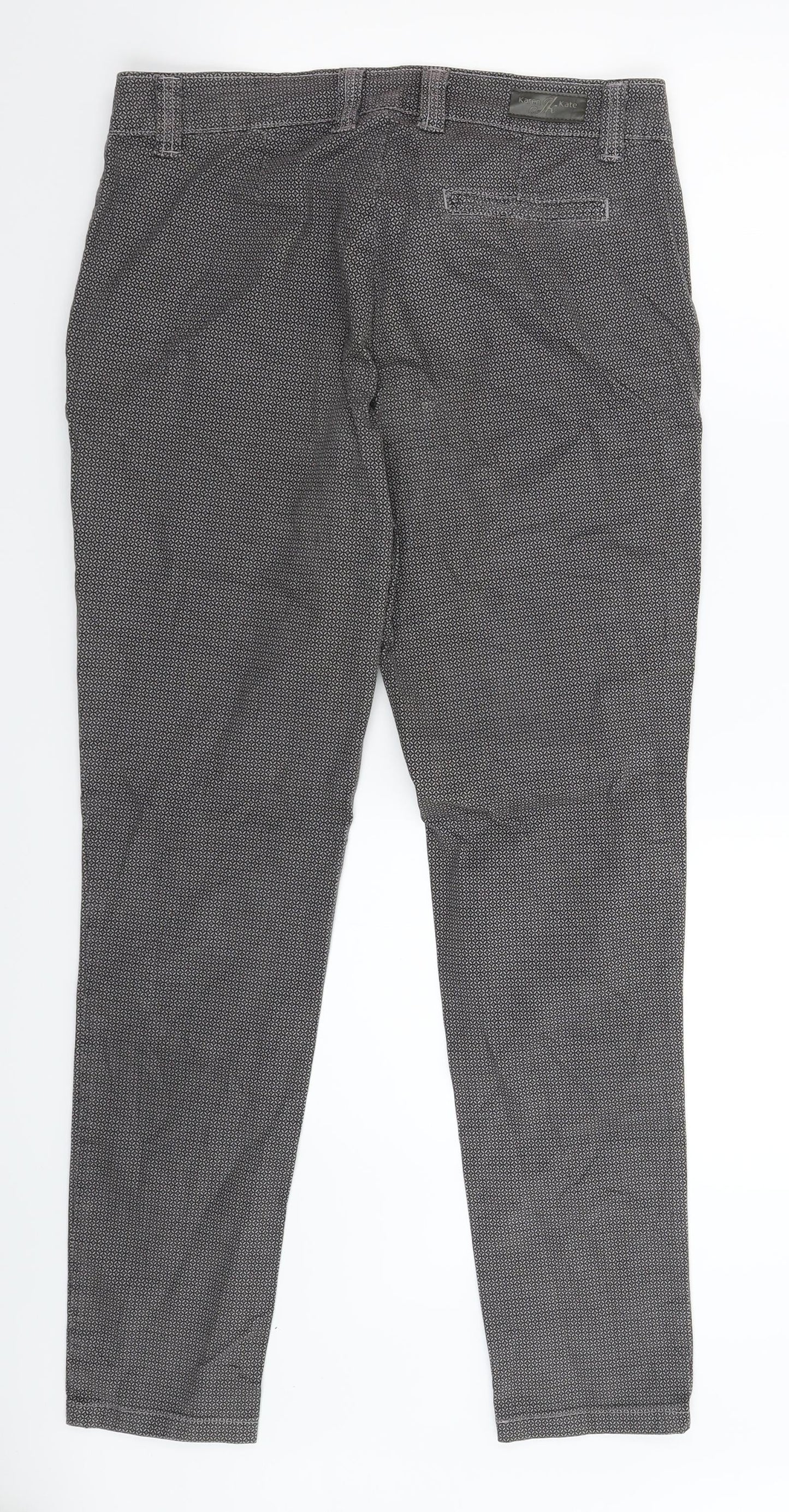 Karen Kate Womens Multicoloured Geometric  Chino Trousers Size 30 in L30 in