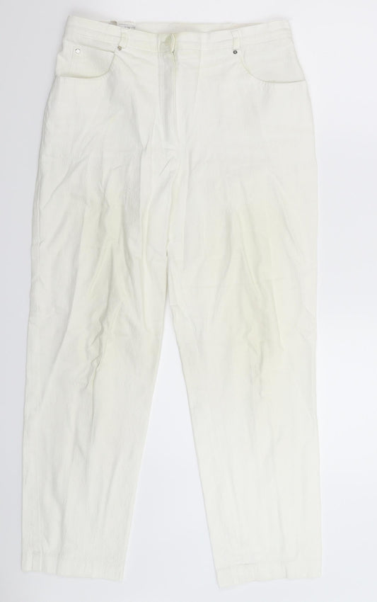 Basler Womens White Extra Slim Cotton Jeans Size 14