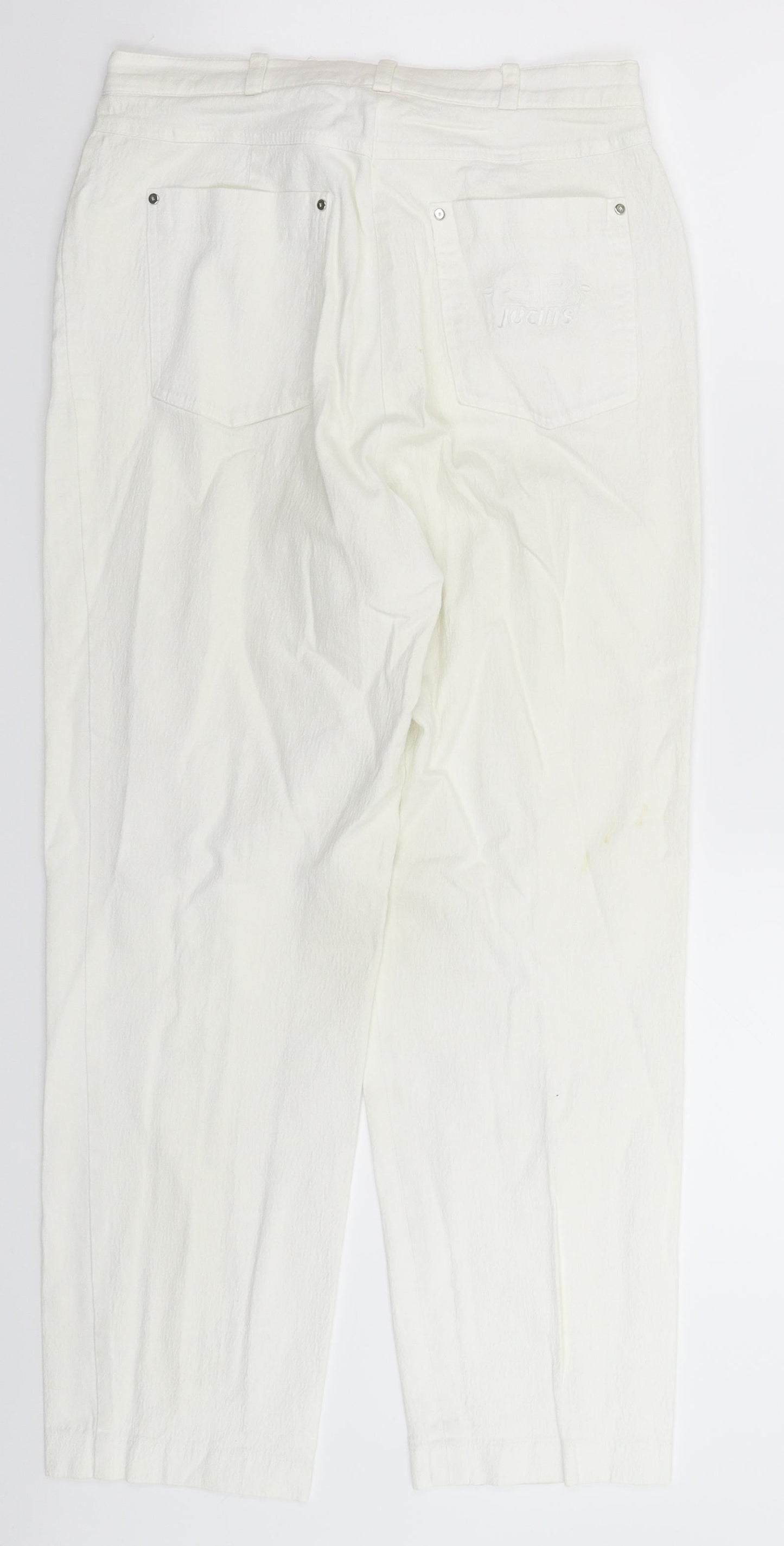 Basler Womens White Extra Slim Cotton Jeans Size 14