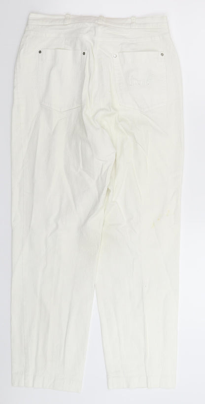 Basler Womens White Extra Slim Cotton Jeans Size 14