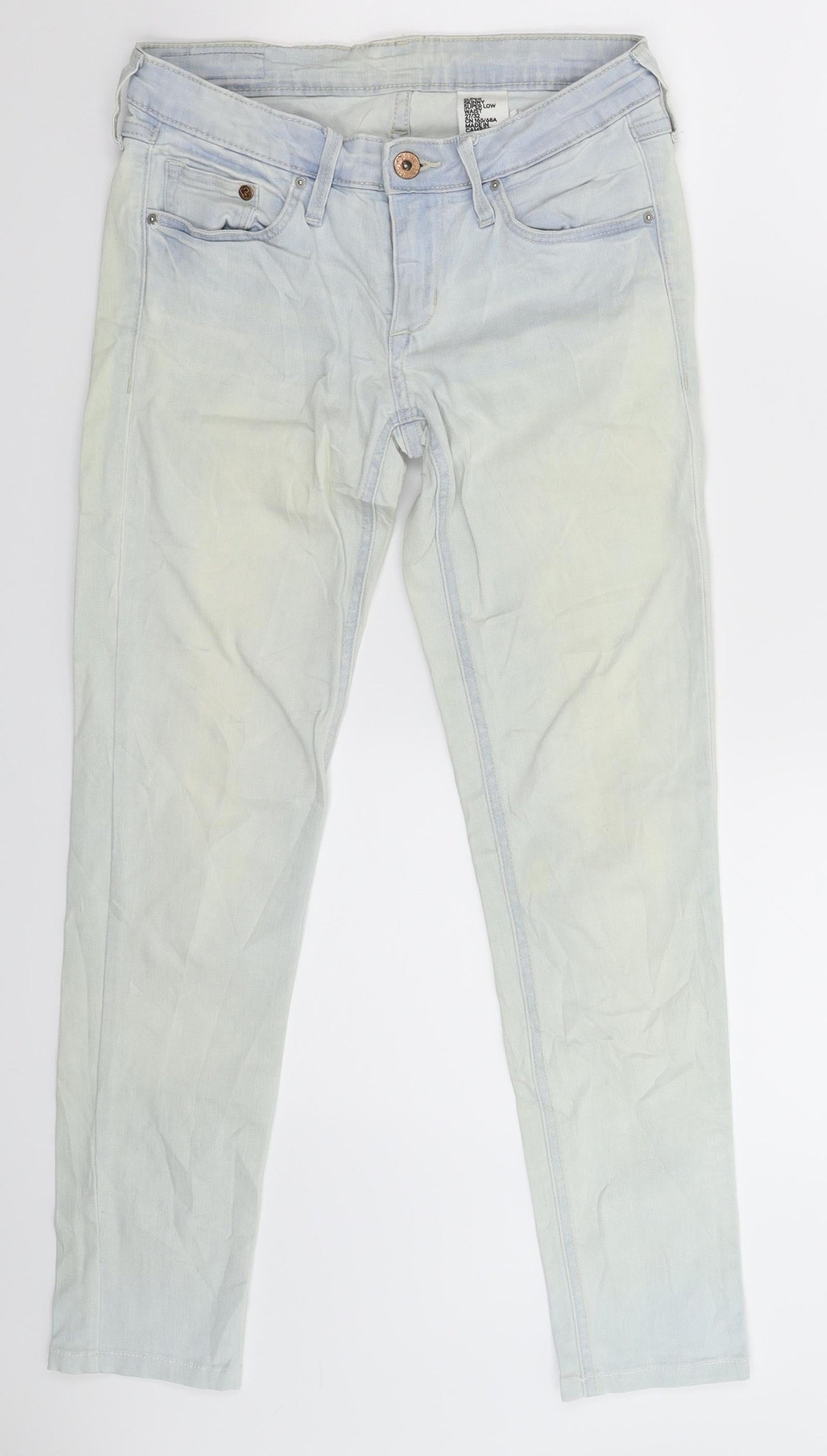 Womens UK Size 27 in H&M Extra-Slim Fit Skinny Blue Jeans