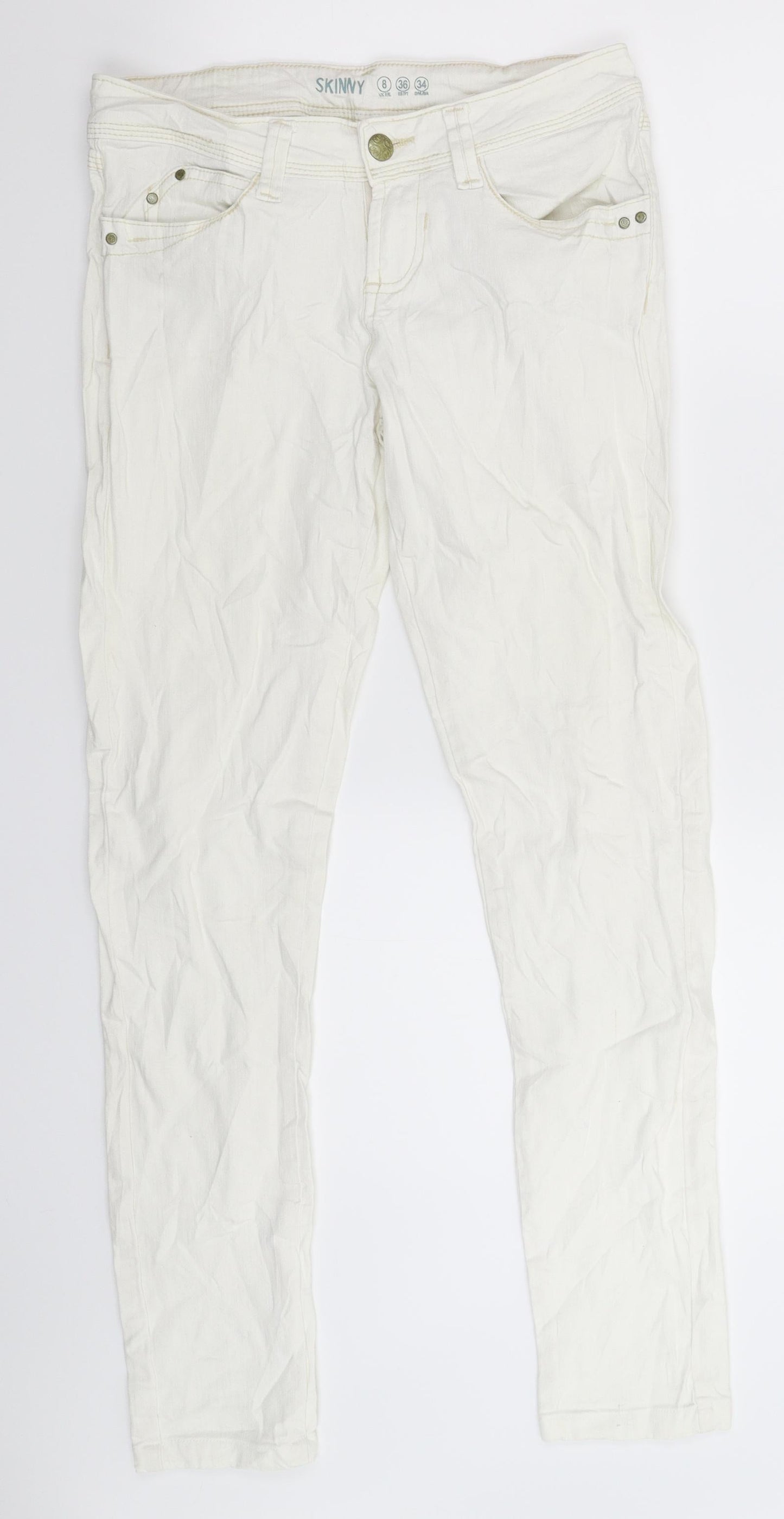 Denim Co Womens White  Denim Jegging Jeans Size 8 L29 in