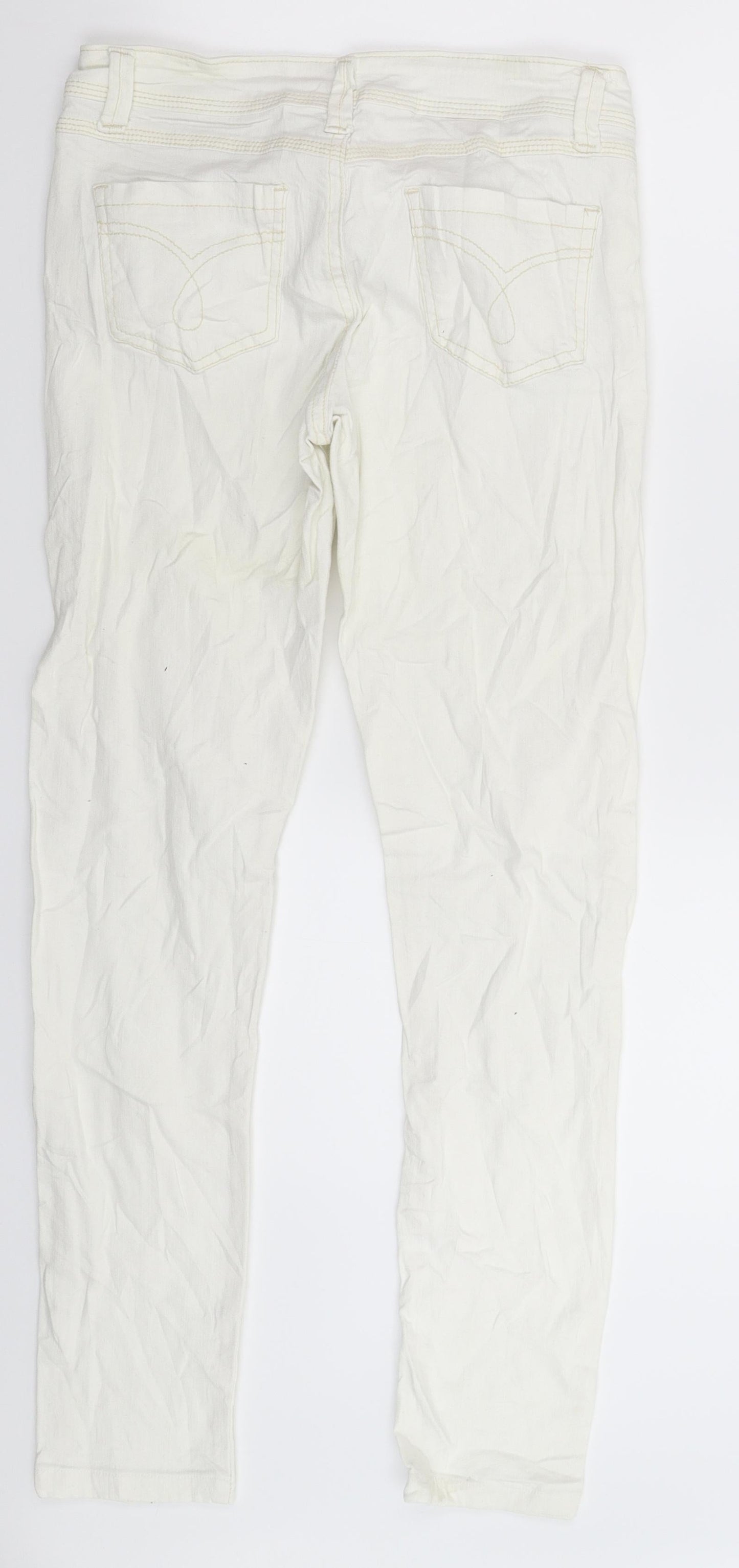 Denim Co Womens White  Denim Jegging Jeans Size 8 L29 in