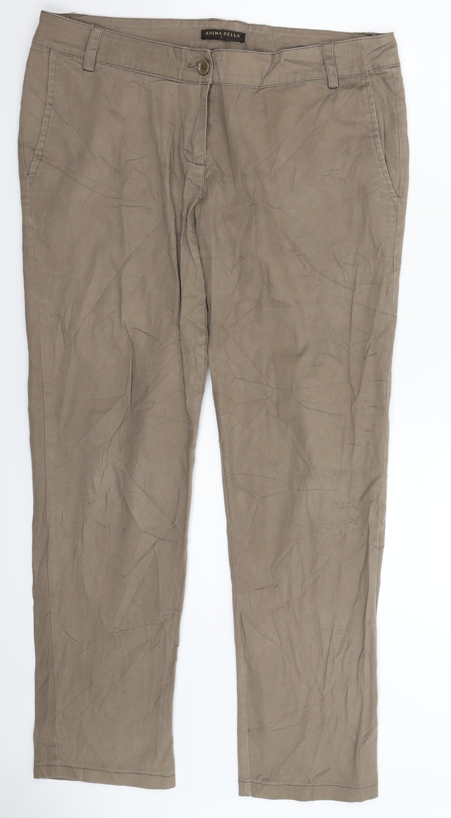 Anima Bella Womens Grey   Trousers  Size 34 in L28 in