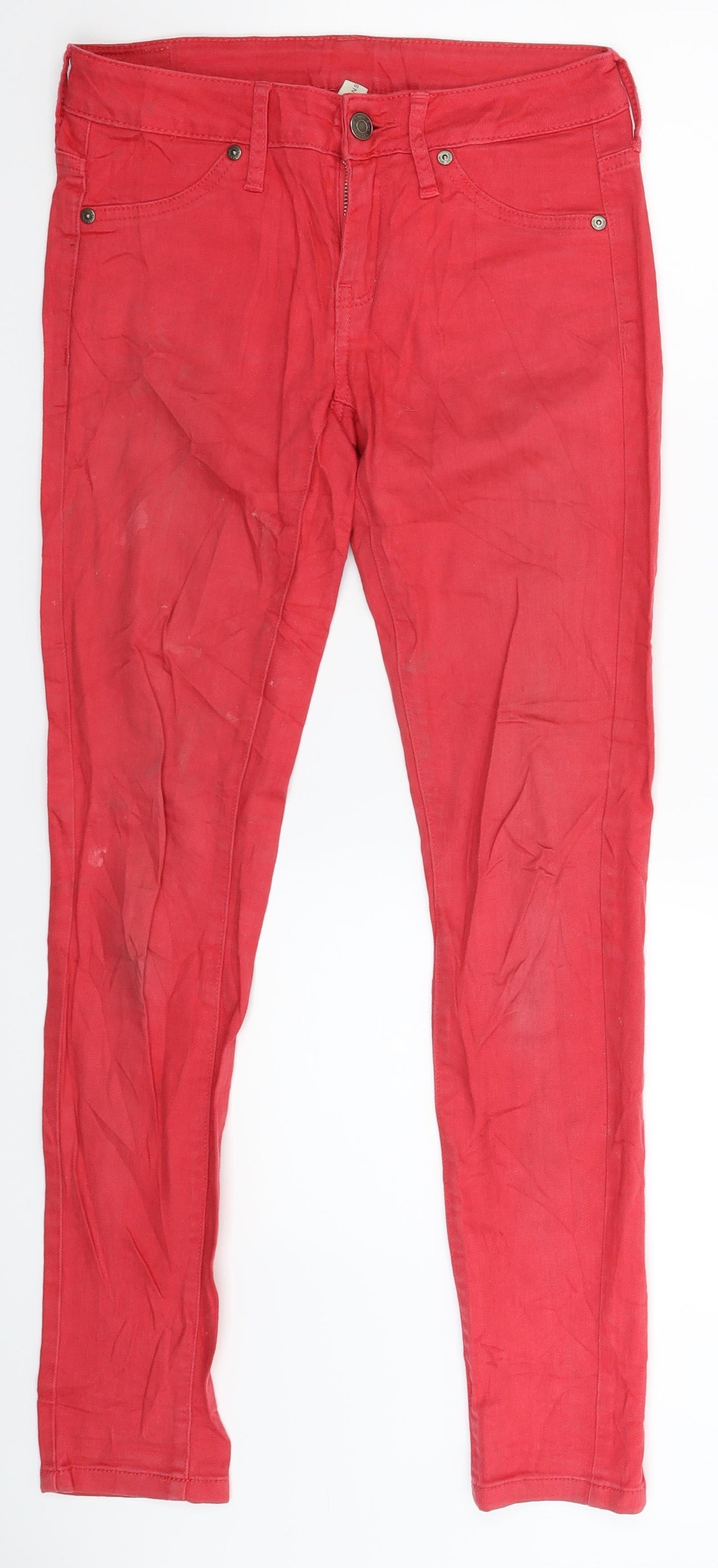 Mango Womens Red  Denim Jegging Jeans Size 6 L29 in