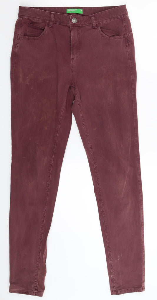 United Colors of Benetton Womens Brown  Denim Skinny Jeans Size 28 in L29 in