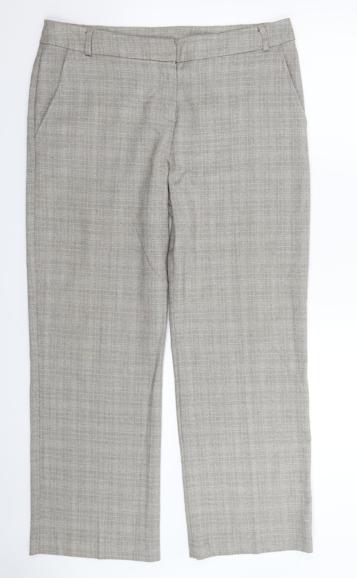 Matalan Womens Grey Check  Trousers  Size 14 L29 in