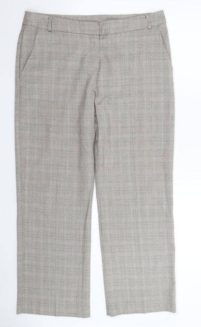 Matalan Womens Grey Check  Trousers  Size 14 L29 in