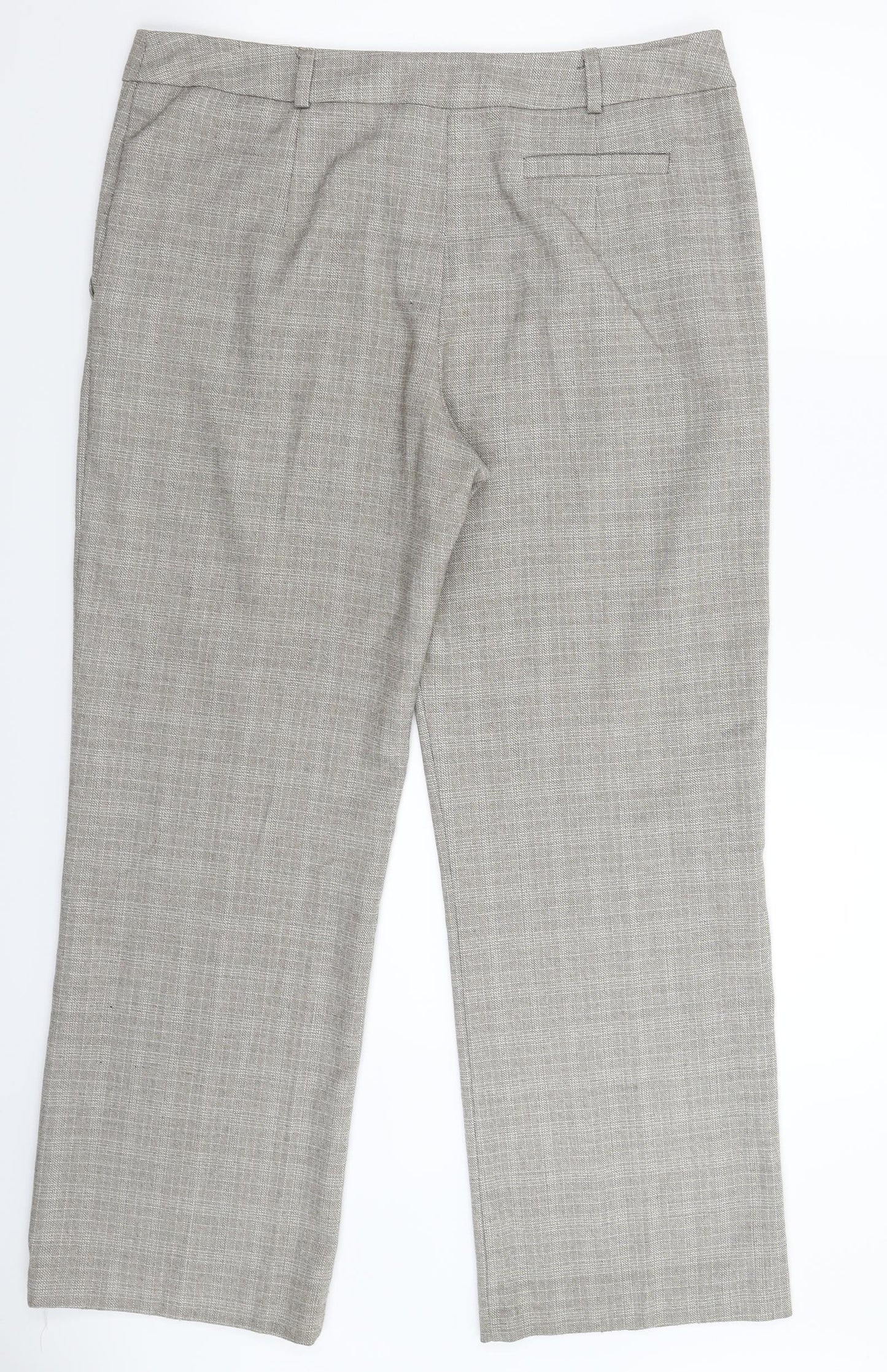 Matalan Womens Grey Check  Trousers  Size 14 L29 in