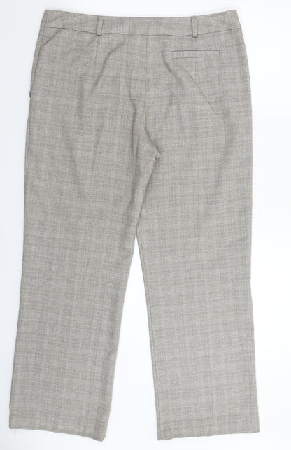 Matalan Womens Grey Check  Trousers  Size 14 L29 in