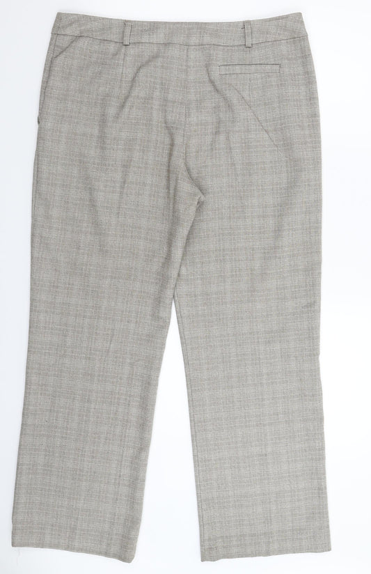 Matalan Womens Grey Check  Trousers  Size 14 L29 in