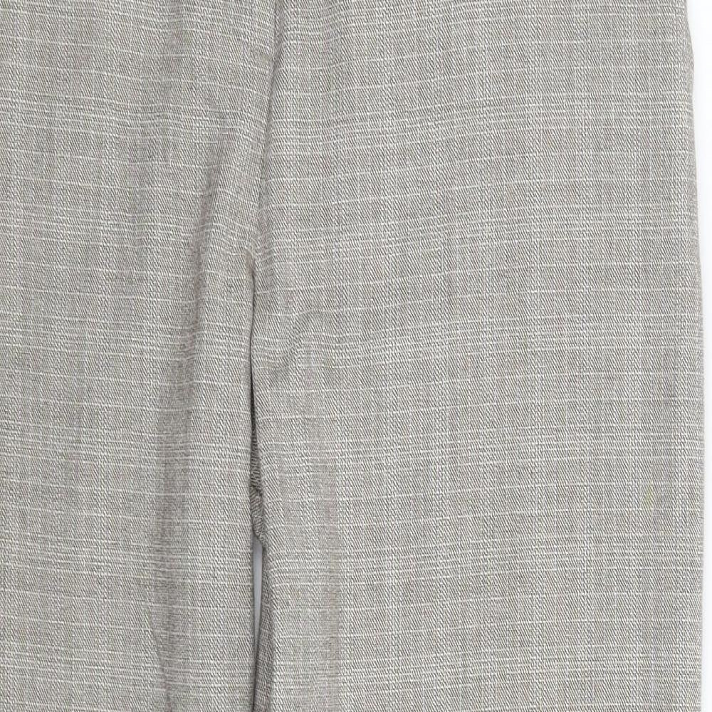 Matalan Womens Grey Check  Trousers  Size 14 L29 in