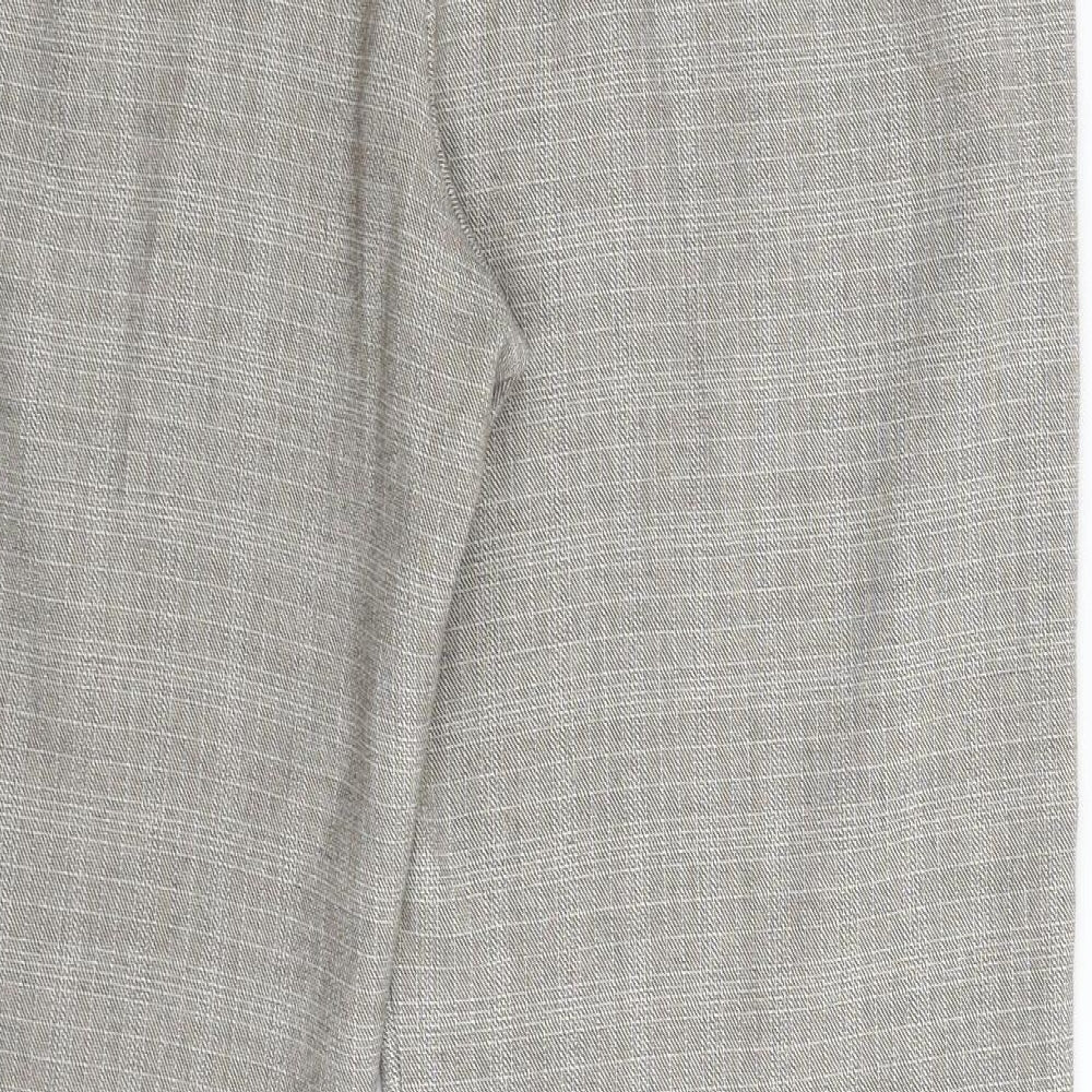 Matalan Womens Grey Check  Trousers  Size 14 L29 in