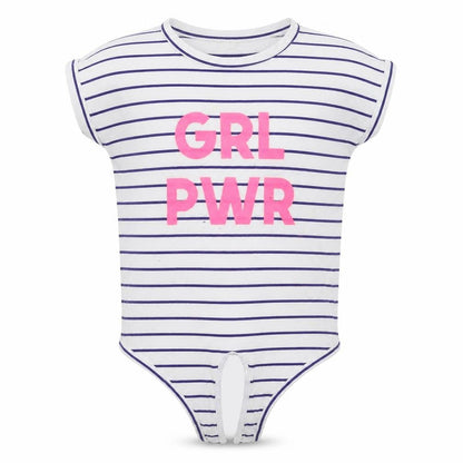 M&Co Girls White Striped  Basic T-Shirt Size 6-7 Years