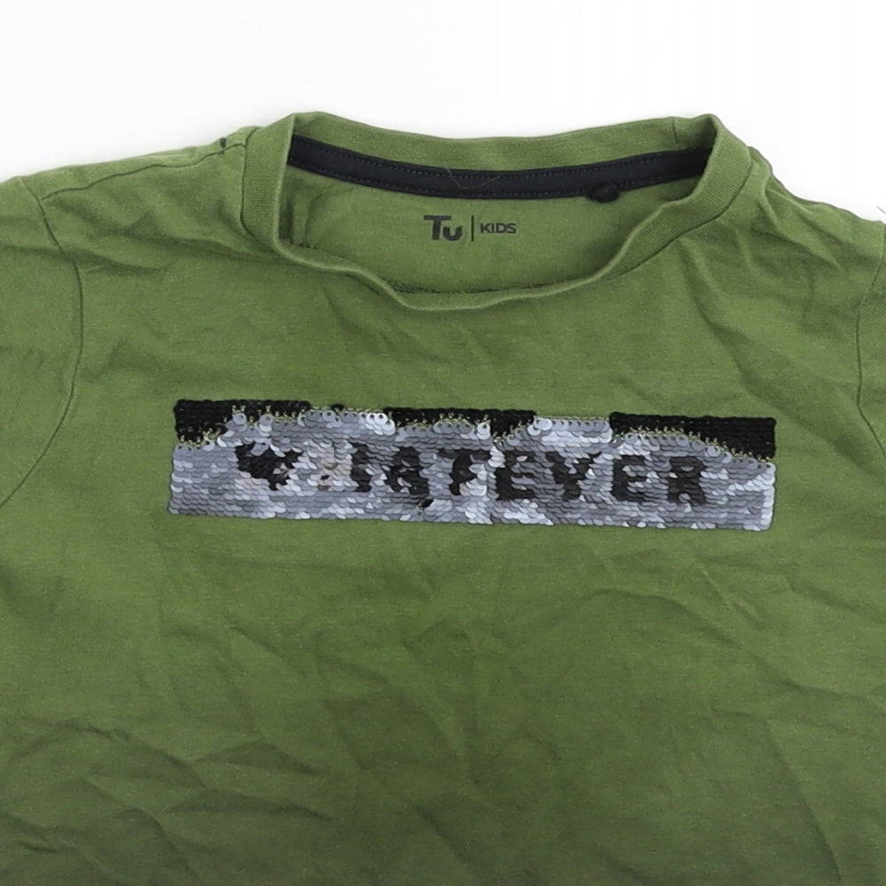 TU Boys Green   Basic T-Shirt Size 3 Years