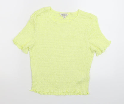 Miss Selfridge Womens Yellow   Basic T-Shirt Size 14