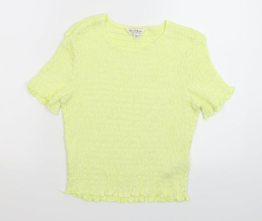 Miss Selfridge Womens Yellow   Basic T-Shirt Size 14
