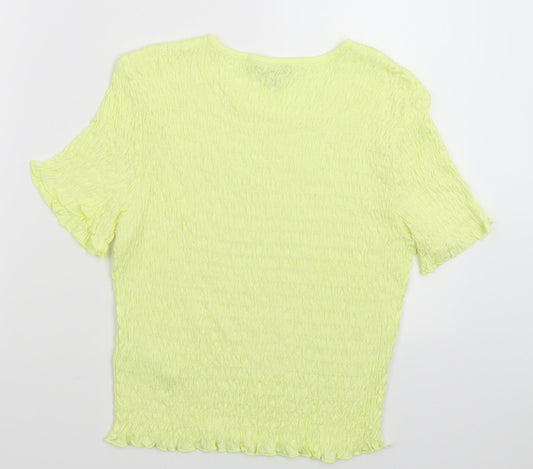Miss Selfridge Womens Yellow   Basic T-Shirt Size 14