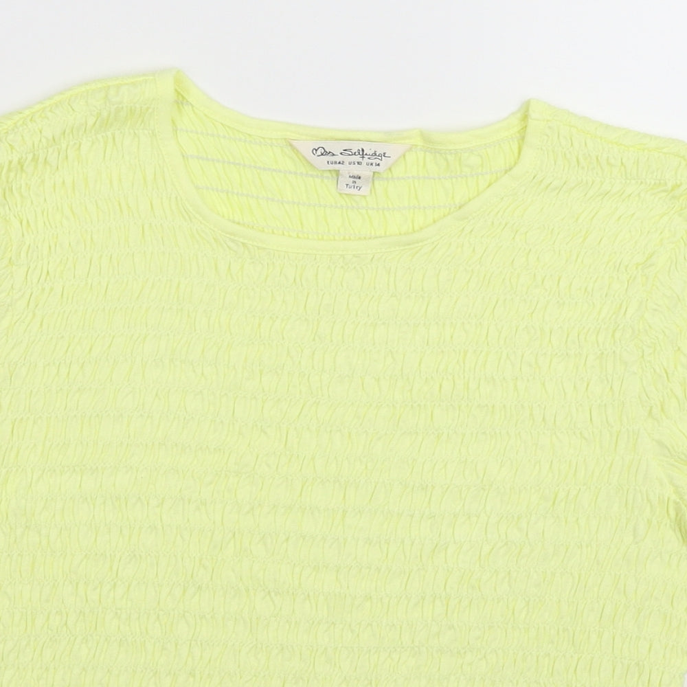 Miss Selfridge Womens Yellow   Basic T-Shirt Size 14