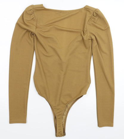 PRETTYLITTLETHING Womens Beige   Bodysuit One-Piece Size 10