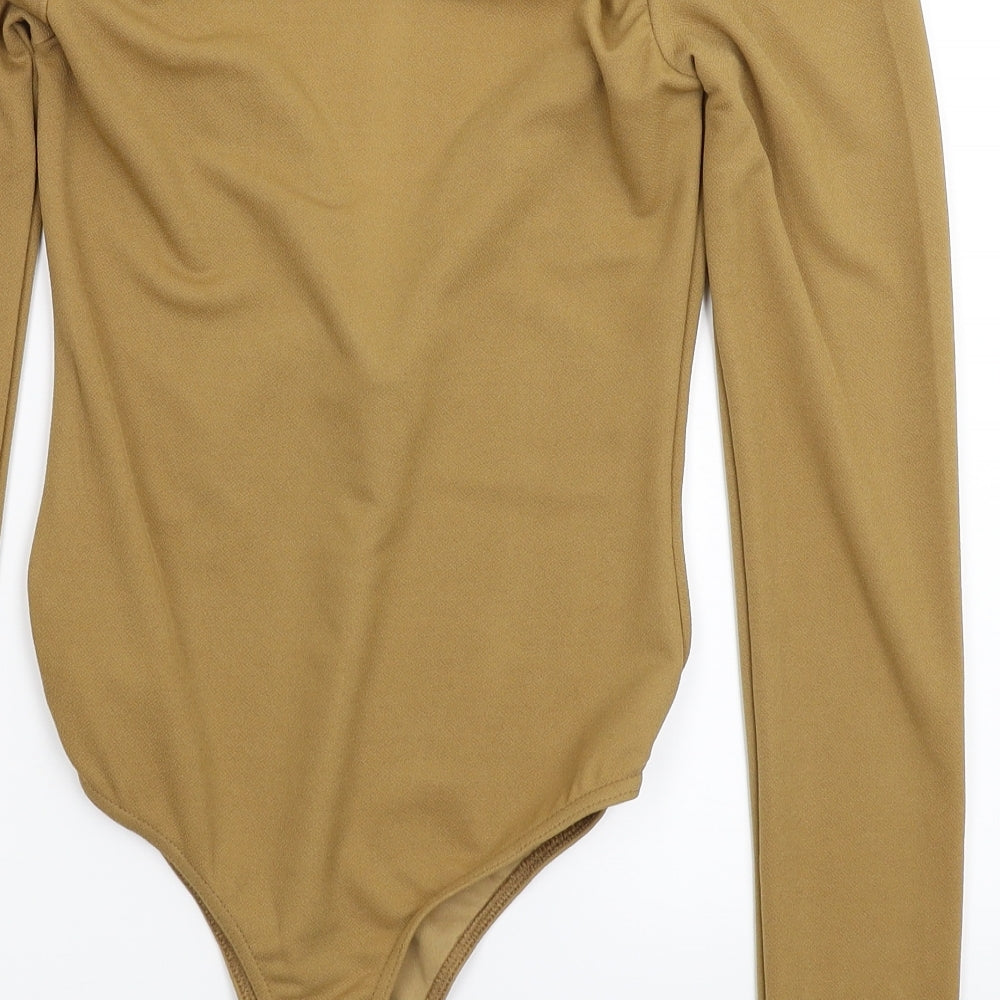 PRETTYLITTLETHING Womens Beige   Bodysuit One-Piece Size 10