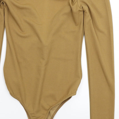 PRETTYLITTLETHING Womens Beige   Bodysuit One-Piece Size 10