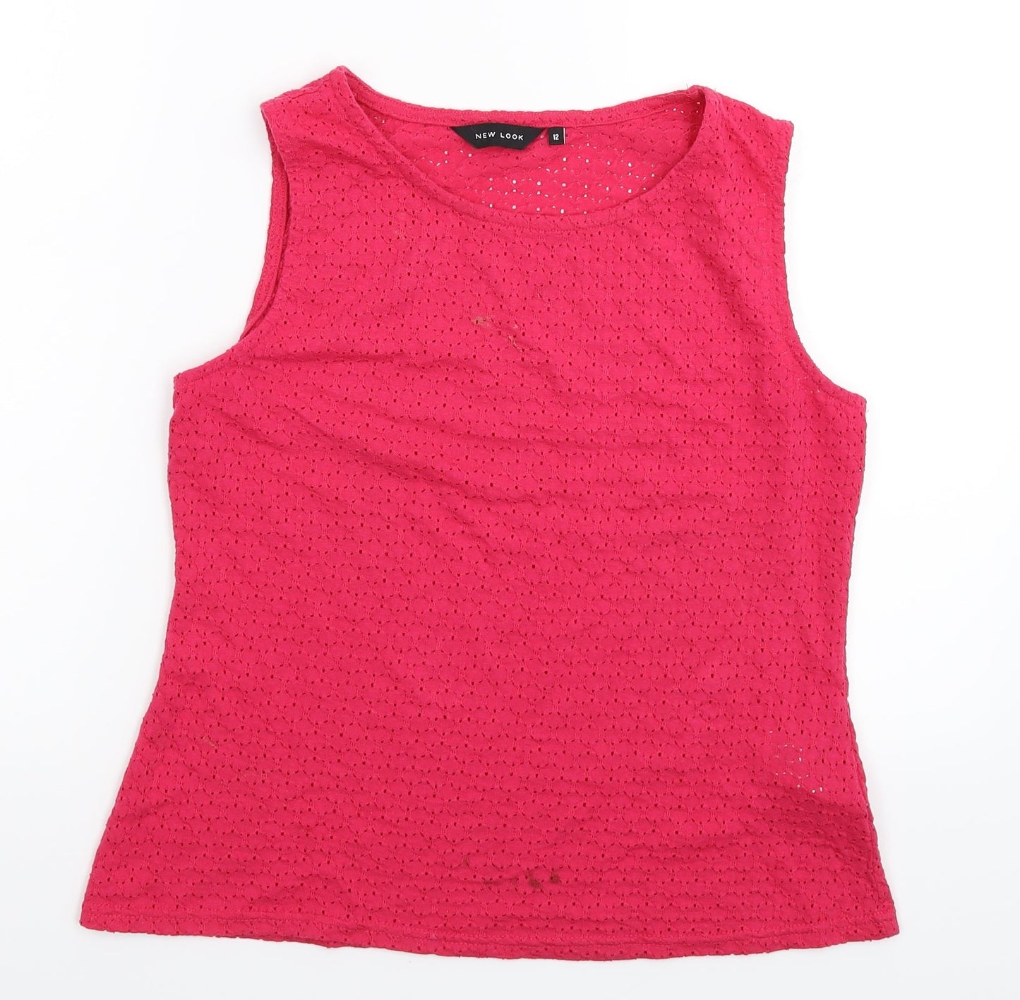 Womens UK Size 12 New Look Pink Basic T-Shirt