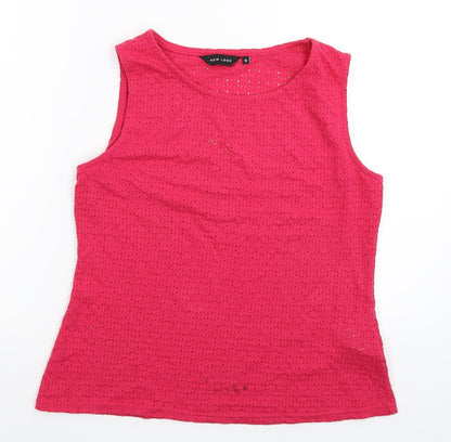 Womens UK Size 12 New Look Pink Basic T-Shirt