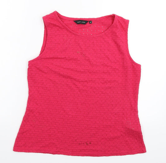 Womens UK Size 12 New Look Pink Basic T-Shirt