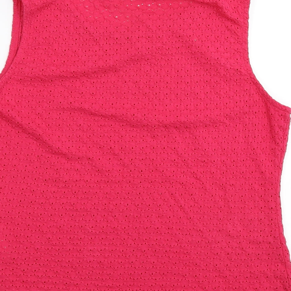Womens UK Size 12 New Look Pink Basic T-Shirt