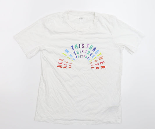 Womens UK Size 8 Marks and Spencer White Basic T-Shirt