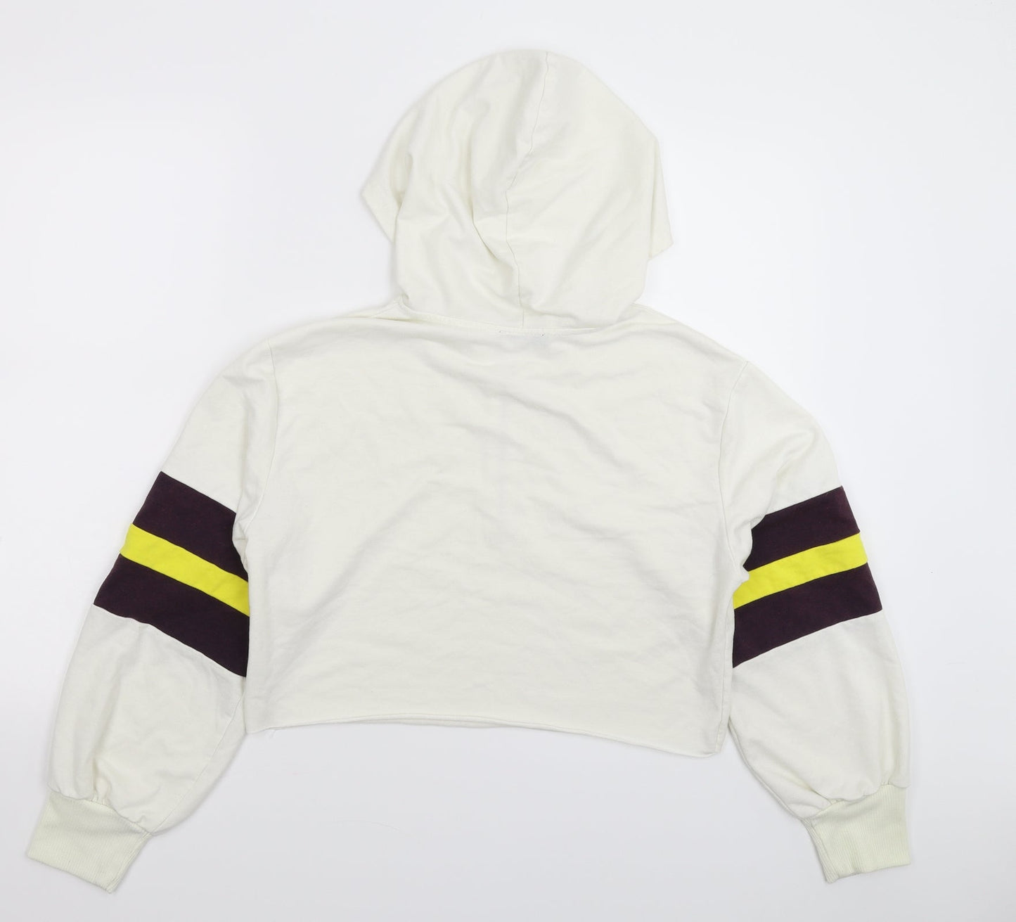 SheIn Womens White Striped  Full Zip Hoodie Size S