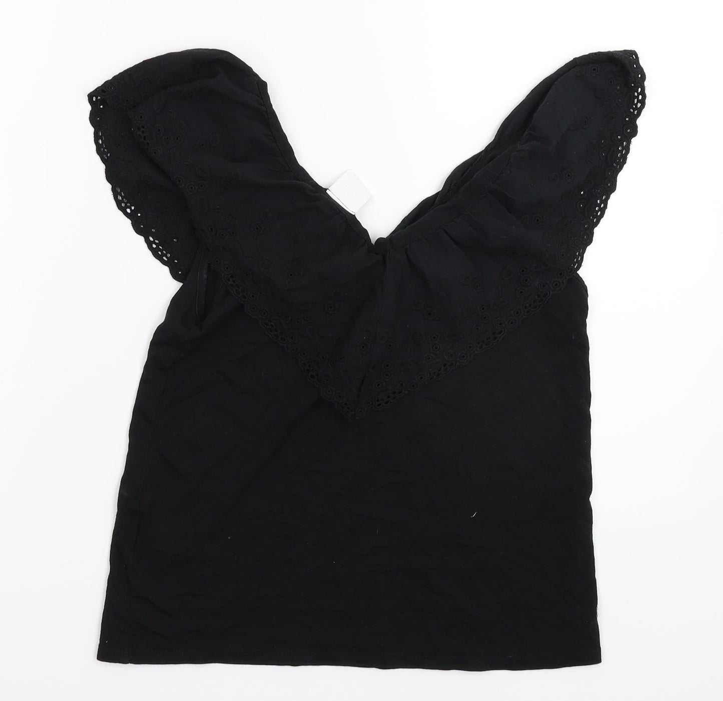 Womens UK Size XS H&M Black Basic T-Shirt