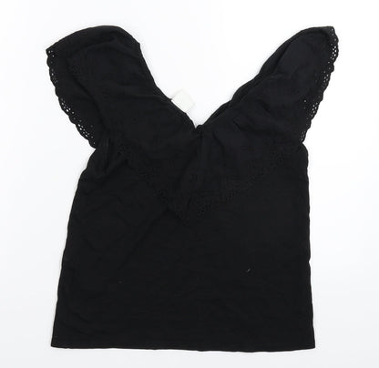 Womens UK Size XS H&M Black Basic T-Shirt