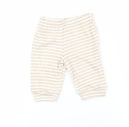 sterling baby   Beige Striped  Capri Trousers Size 3-6 Months