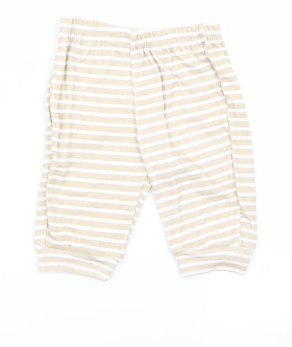 sterling baby   Beige Striped  Capri Trousers Size 3-6 Months