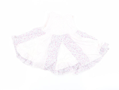 George Girls White Floral  Fit & Flare  Size 3-6 Months