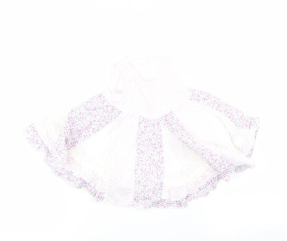 George Girls White Floral  Fit & Flare  Size 3-6 Months
